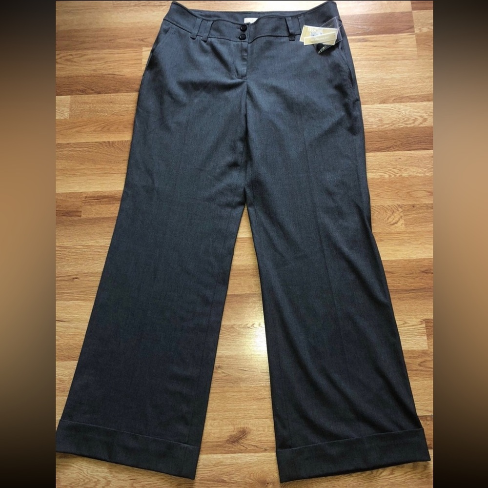 Michael Kors Wide Leg Pant Trousers Millbrook Fit Size 10 Womens in Dark Gray